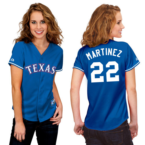 Nick Martinez #22 mlb Jersey-Texas Rangers Women's Authentic 2014 Alternate Blue Baseball Jersey